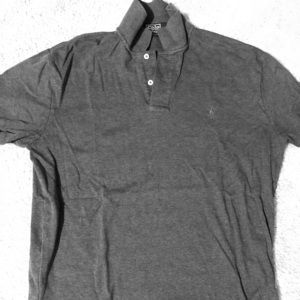 Charcoal w/green horse polo shirt
